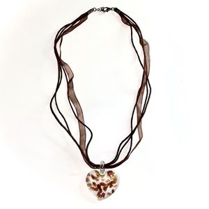 Maruno Glass Heart Pendant Necklace